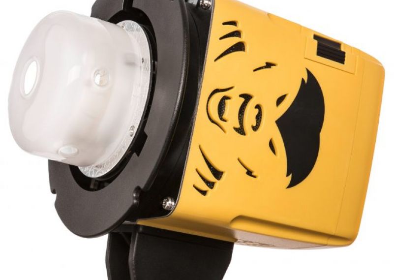 The Interfit Honey Badger Unleased, 250 watts, battery-powered flash with H