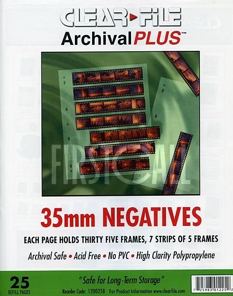 Clearfile Clearfile 12B Negative Pages 35mm Archival Plus Pack of 25