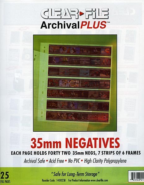 Clearfile Clearfile 14B Negative Pages 35mm Archival Plus Pack of 25