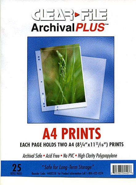 Clearfile Clearfile 44B Print Pages A4 Archival Plus Pack of 25