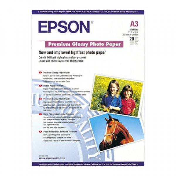 Epson Epson SO41315, Premium Glossy Photo Paper, A3, Pack of 20