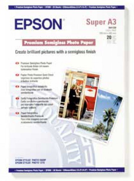 Epson Epson SO41328, Premium Semigloss Photo Paper A3+, Pack 20