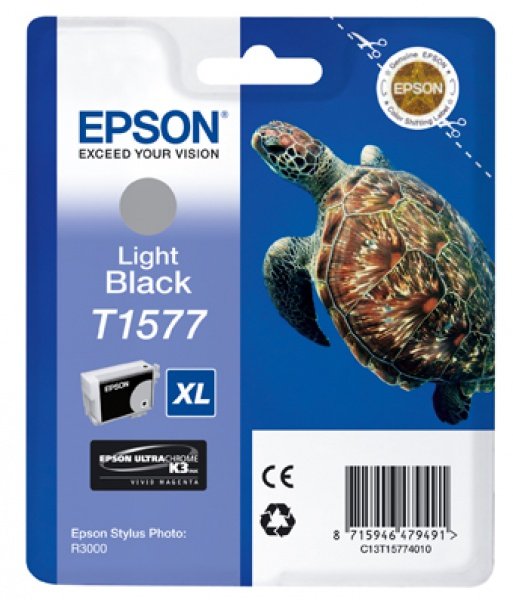 Epson Epson Ink Jet Cartridge T1577, Turtle,  Light Black