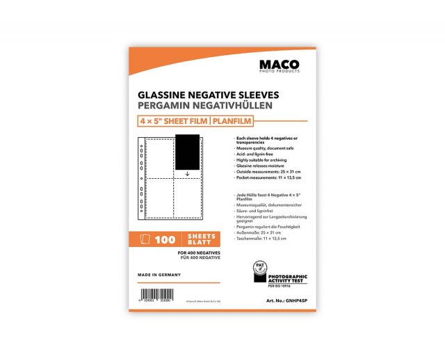 MACO MACO Negative Pages, Paper (glassine), 4 x 5 inch, 100 sheets