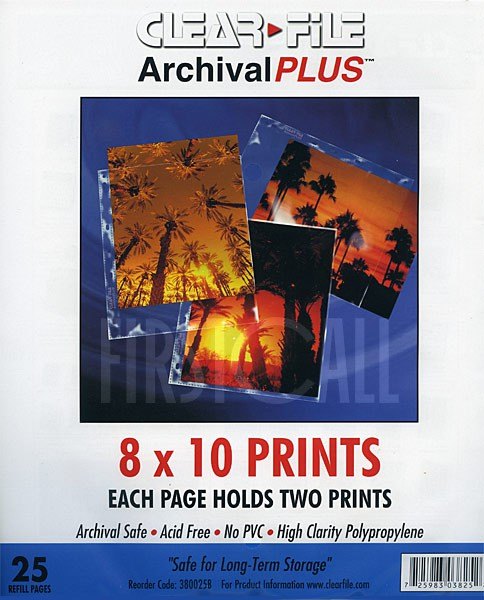 Clearfile Clearfile 38B Print Pages 8x10in Archival Plus Pack of 25