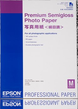 Epson Epson SO42093, Premium Semi-Glossy Photo Paper, A2, Pack of 25