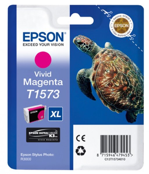 Epson Epson Ink Jet Cartridge T1573, Turtle, Vivid Magenta