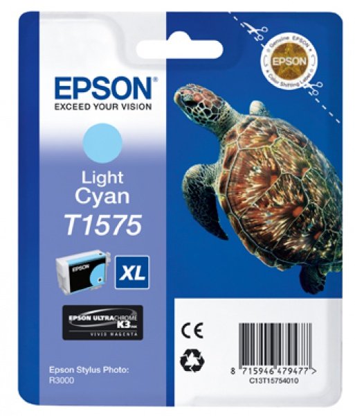 Epson Epson Ink Jet Cartridge T1575, Turtle, Light Cyan