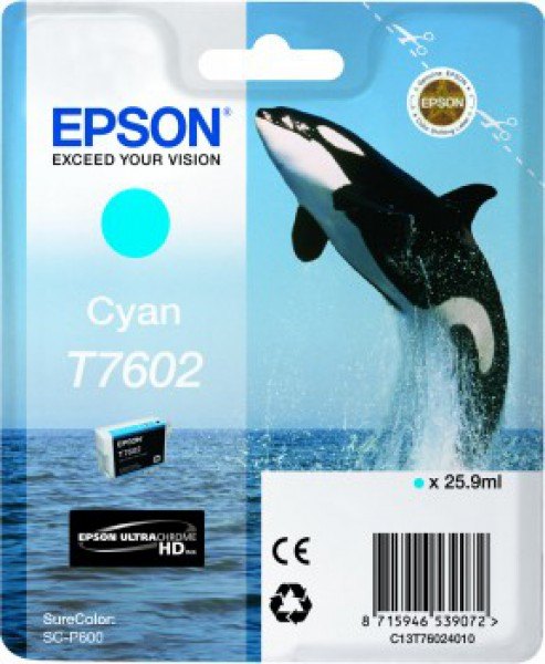 Epson Epson Ink Jet Cartridge T7602 Killer Whale, Cyan