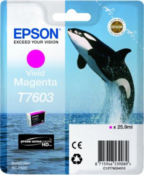 Epson Epson Ink Jet Cartridge T7603 Killer Whale, Vivid Magenta  - Clearance - Expired 2024