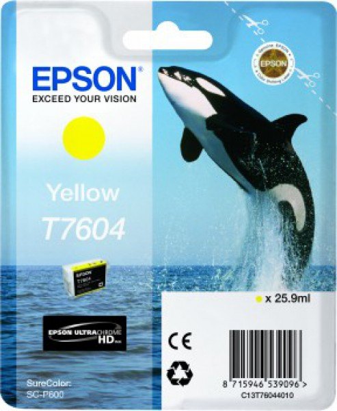 Epson Epson Ink Jet Cartridge T7604 Killer Whale, Yellow
