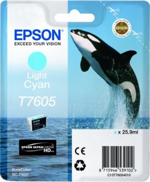 Epson Epson Ink Jet Cartridge T7605 Killer Whale, Light Cyan  - Clearance - Expired 2024