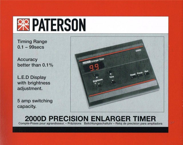 Paterson Paterson 2000D Precision Enlarger Timer