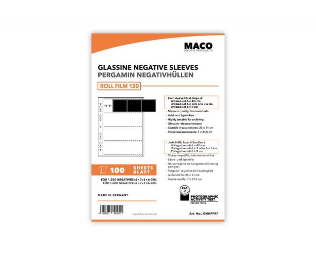 MACO MACO Negative Pages, Paper (glassine), 6 x 6 or 6 x 7cm, 100 sheets