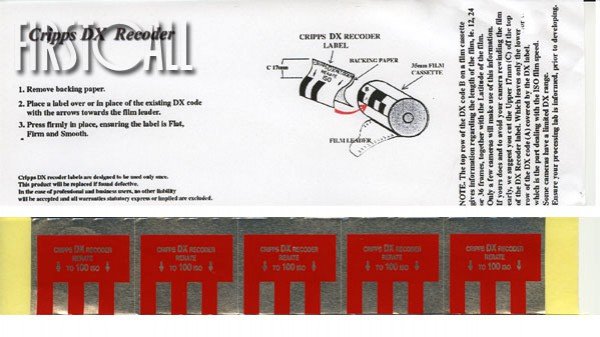 Firstcall Firstcall DX Recoder Labels, ISO 100