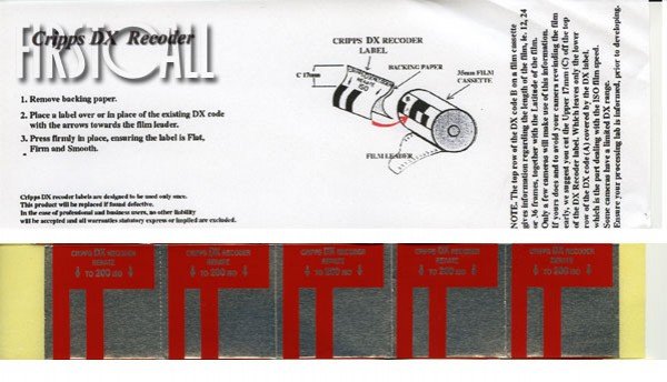 Firstcall Firstcall DX Recoder Labels, ISO 200